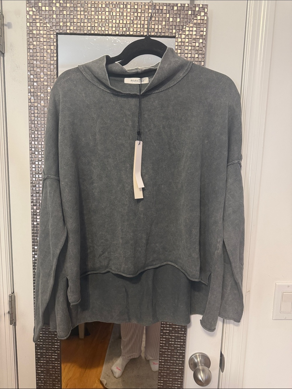 Mustard Seed Washed Charcoal Pullover turtleneck